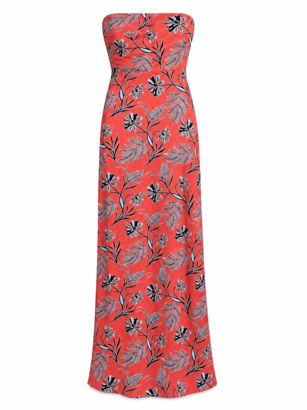 Banana Republic Coral Strapless Floral Maxi Dress